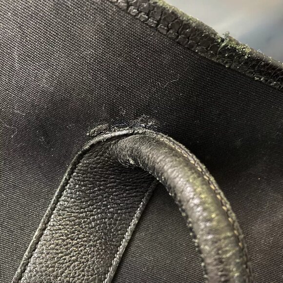 HERMES Logo Garden File 37 Hand Tote Bag Canvas Leather Black Silver 69FA285 - Picture 6 of 16